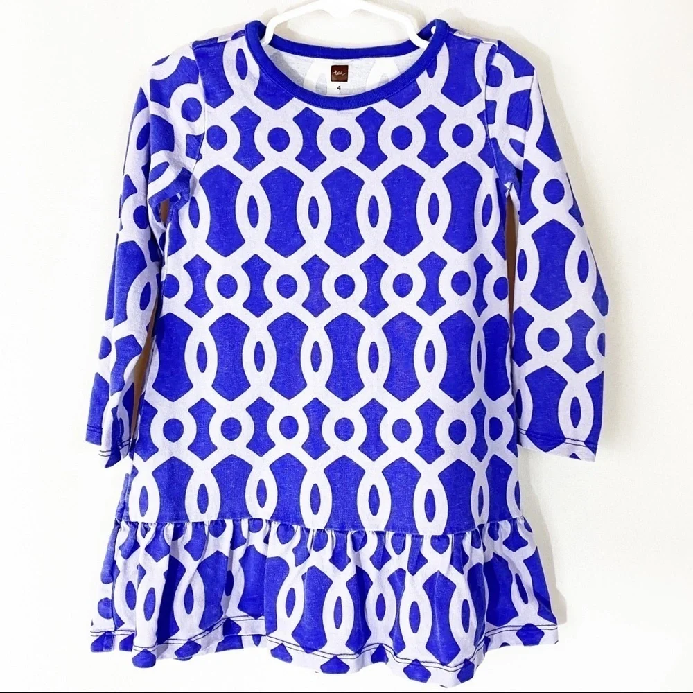 Tea Collection Blue Geometric Print‎ Dress